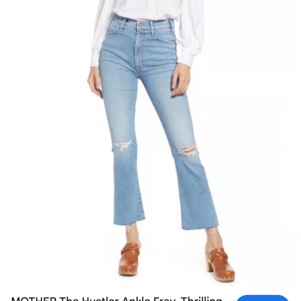 MOTHER HUSTLER ANKLE FRAY JEANS - SIZE 24